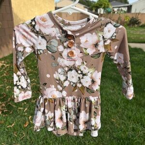 Posh Peanut Brown Floral Long Sleeve Top